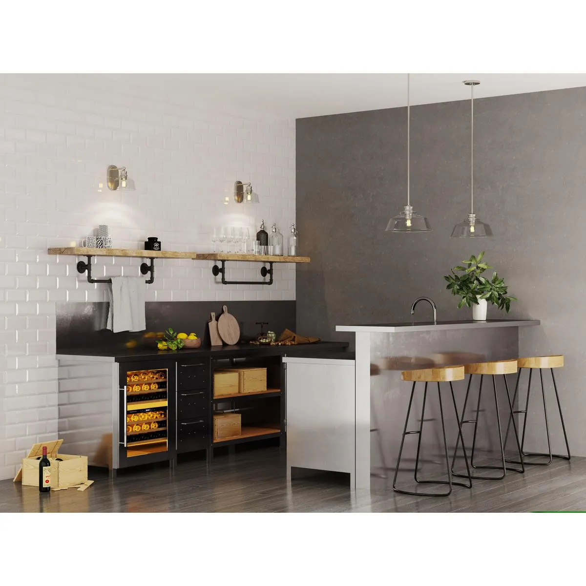 Singleton Collection One-Light 14" Medium Pendant Light
