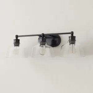 Singleton Collection Three-Light 26.5" Vanity Light with Clear Glass Shades