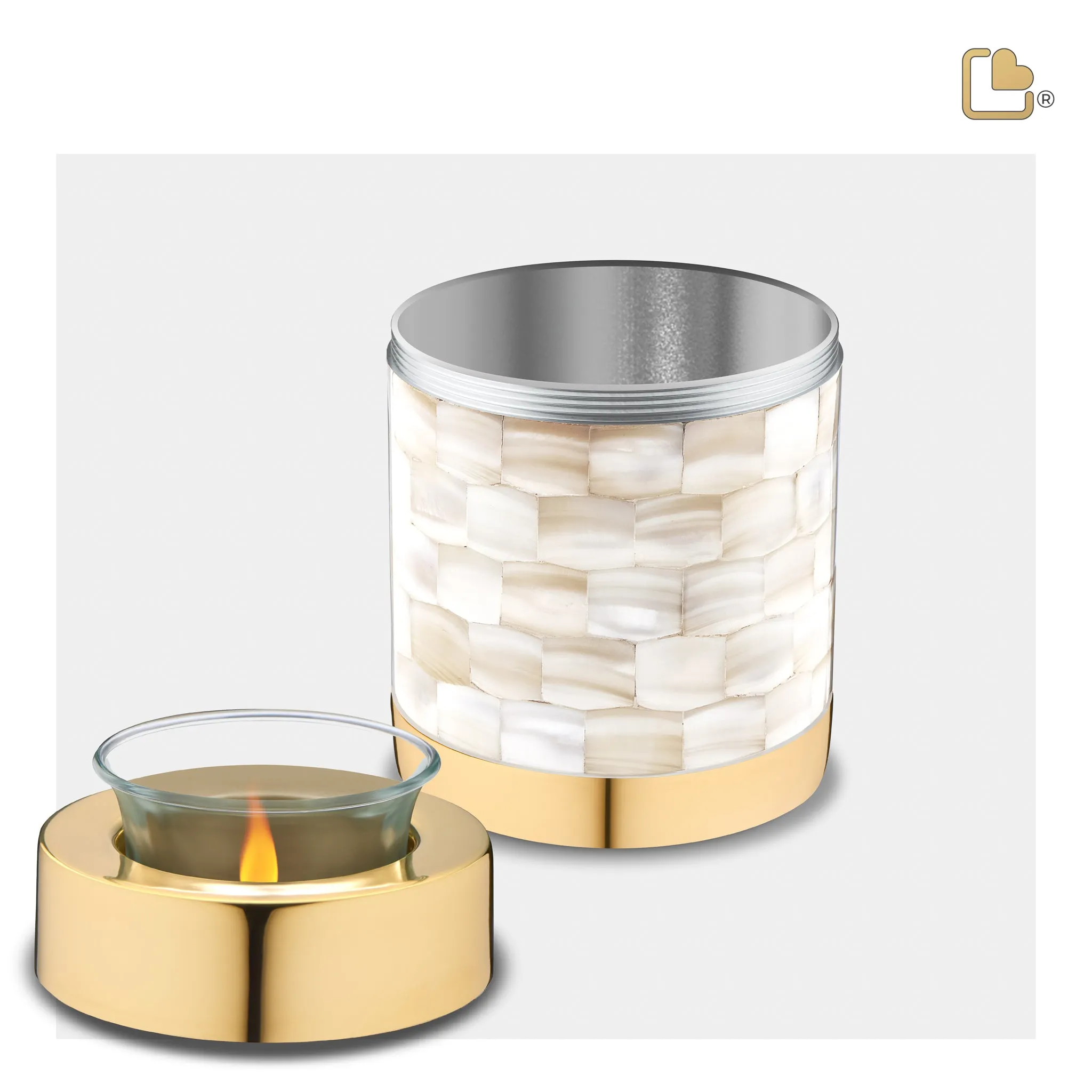 Tealight Mother of Pearl Cremation Urn - COMFORT by LoveUrns
