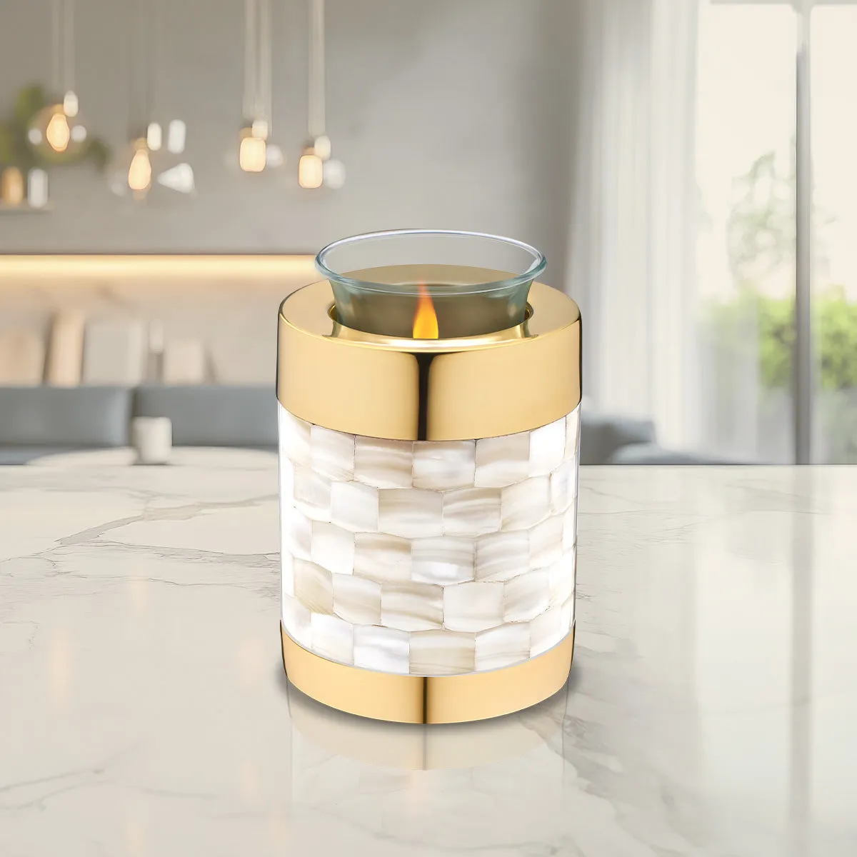Tealight Mother of Pearl Cremation Urn - COMFORT by LoveUrns