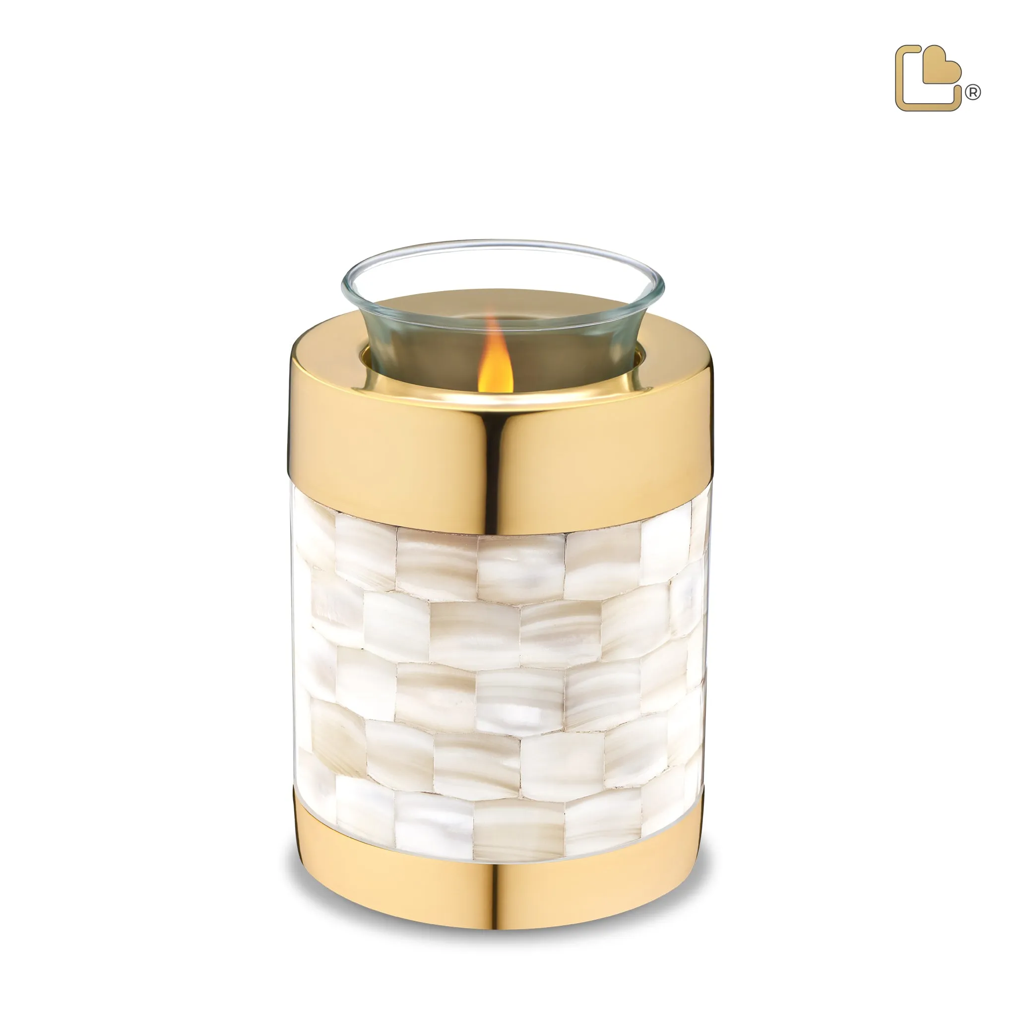 Tealight Mother of Pearl Cremation Urn - COMFORT by LoveUrns
