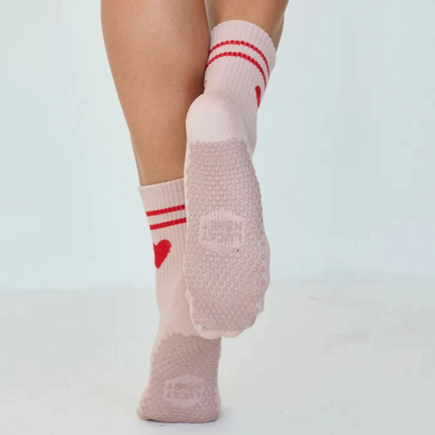The Emmie Heart Grip Socks (Barre/Pilates)