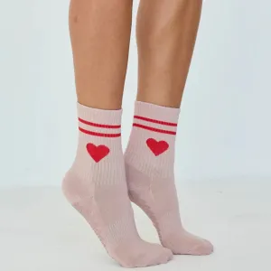 The Emmie Heart Grip Socks (Barre/Pilates)