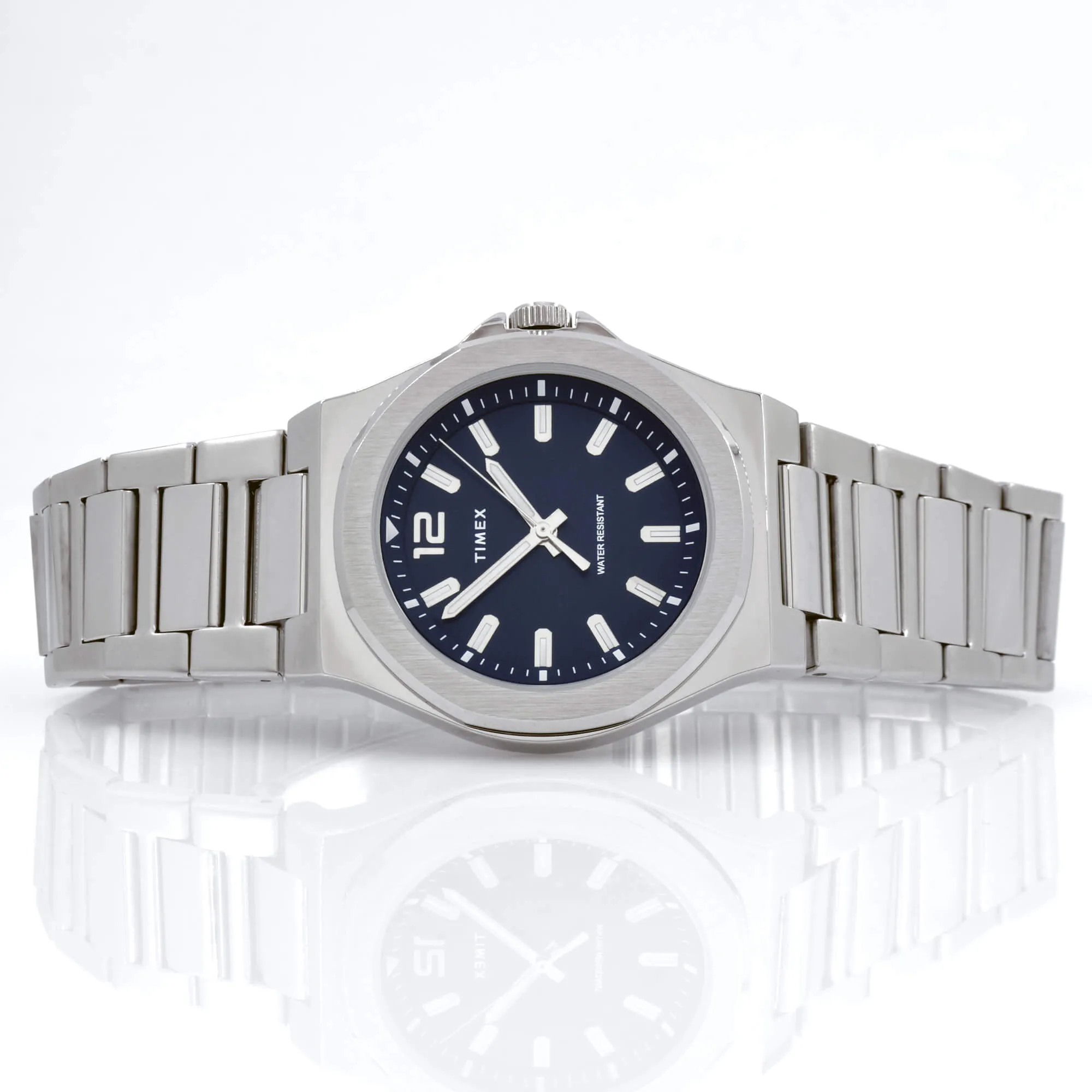 Timex TW2U42400 Men's City Collection Blue Dial Brass Mineral Glass Quartz