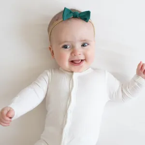 Tiny Nylon Bow in Evergreen
