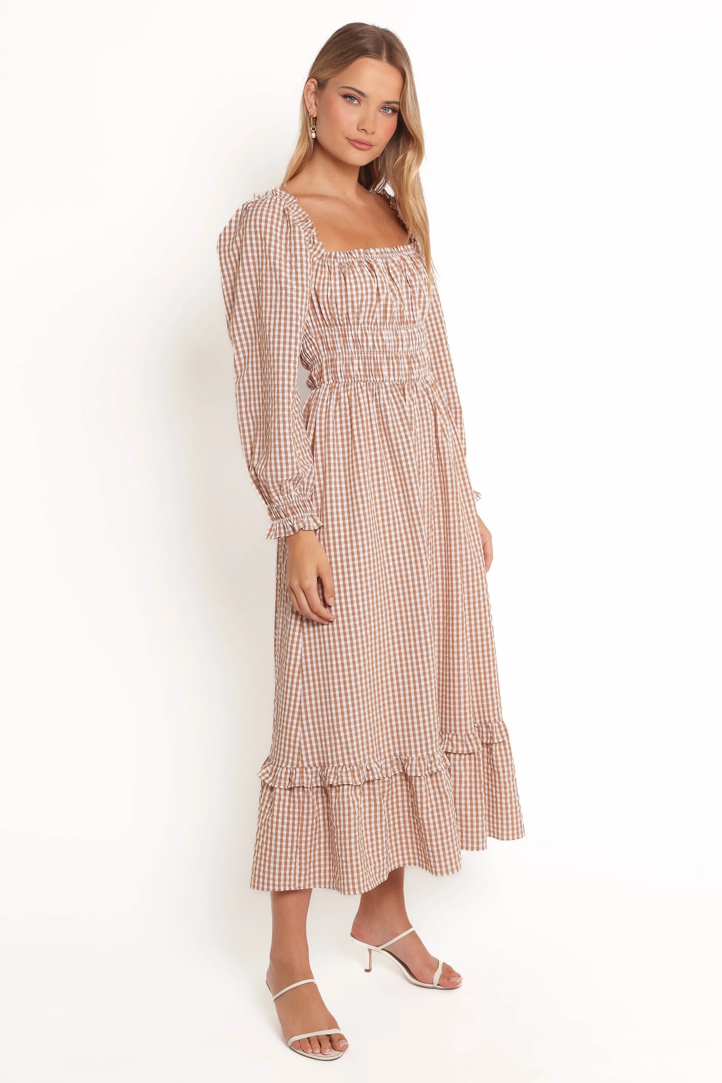 Torrie Maxi Dress - Brown Check