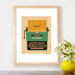 Wooden Print Typewriter
