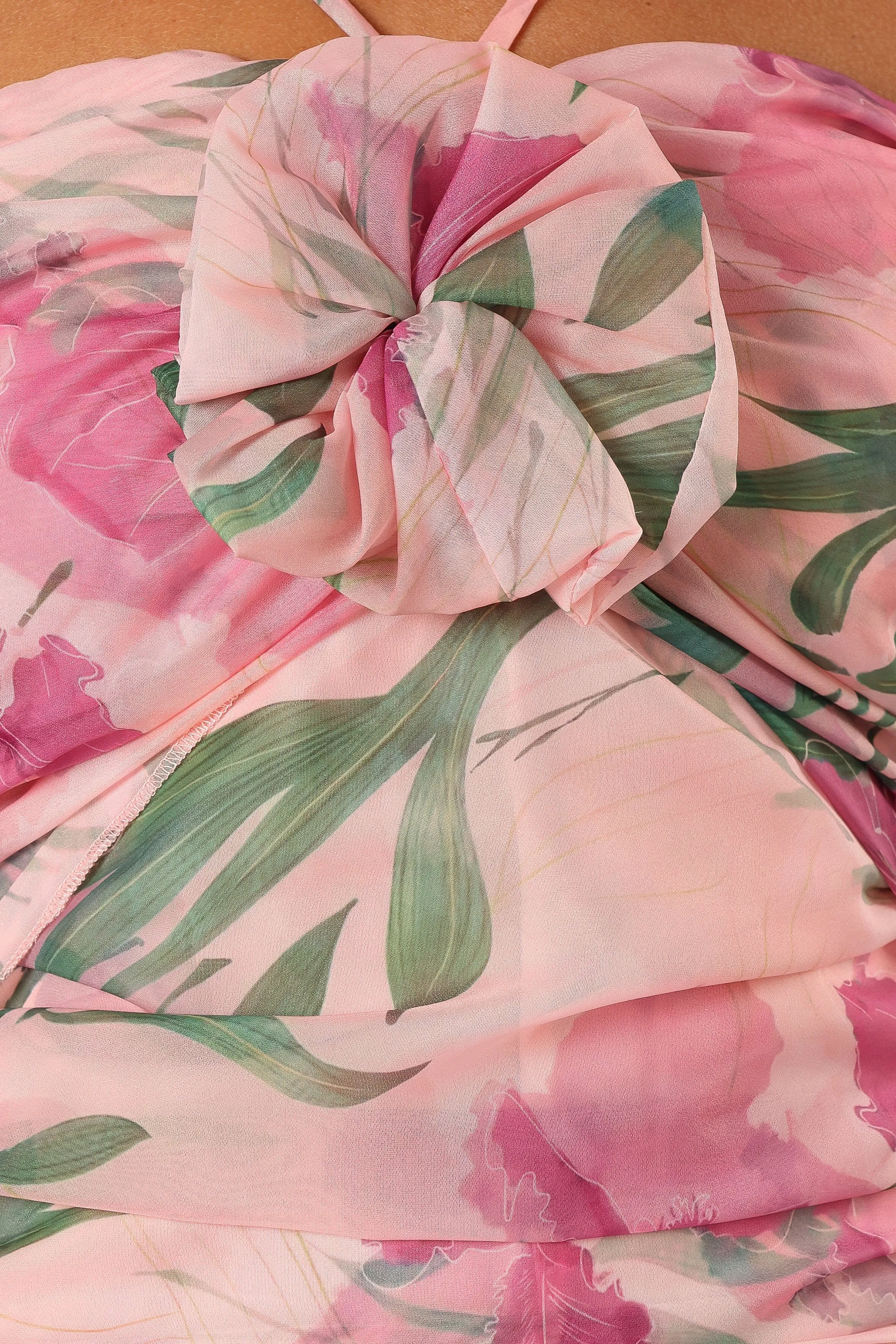 Zuri Rosette Mini Dress - Pink Floral